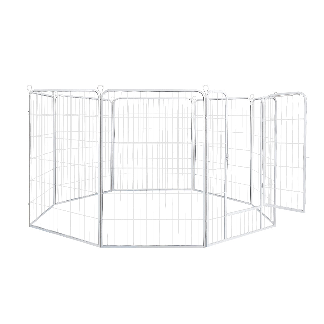 PaWz 8 Panel 48'' Pet Dog Playpen Puppy White 4kg chicken-1864183335857819649